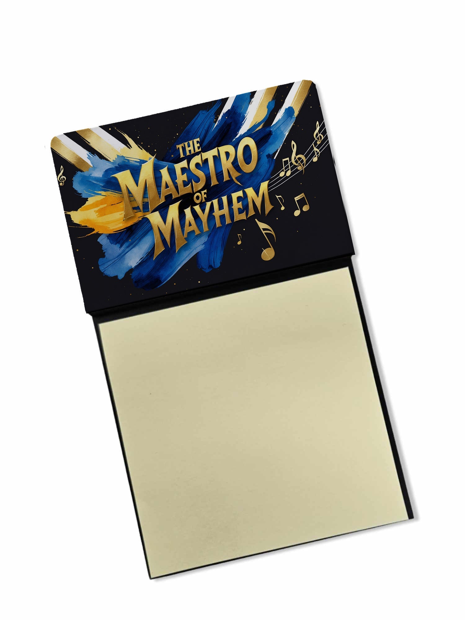 The Maestro of Mayhem Funny Sticky Note Holder for Teacher's Gift Refillable with 3x3 Notes
