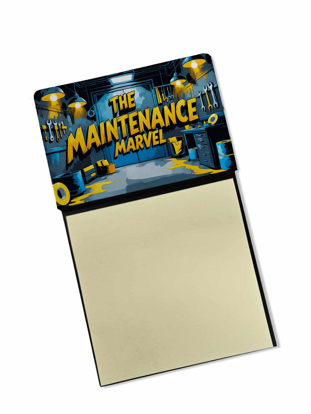 The Maintenance Marvel Funny Sticky Note Holder for Teacher's Gift Refillable with 3x3 Notes