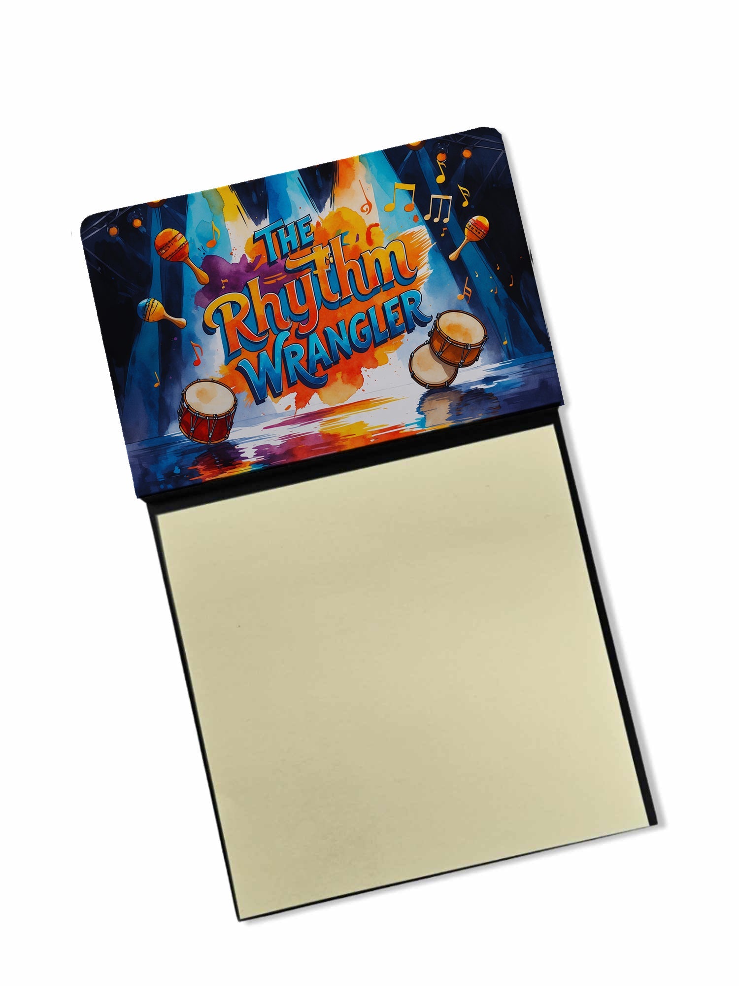 The Rhythm Wrangler Funny Sticky Note Holder for Teacher's Gift Refillable with 3x3 Notes