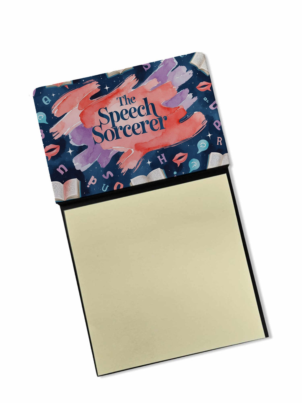 The Speech Sorcerer Funny Sticky Note Holder for Teacher's Gift Refillable with 3x3 Notes