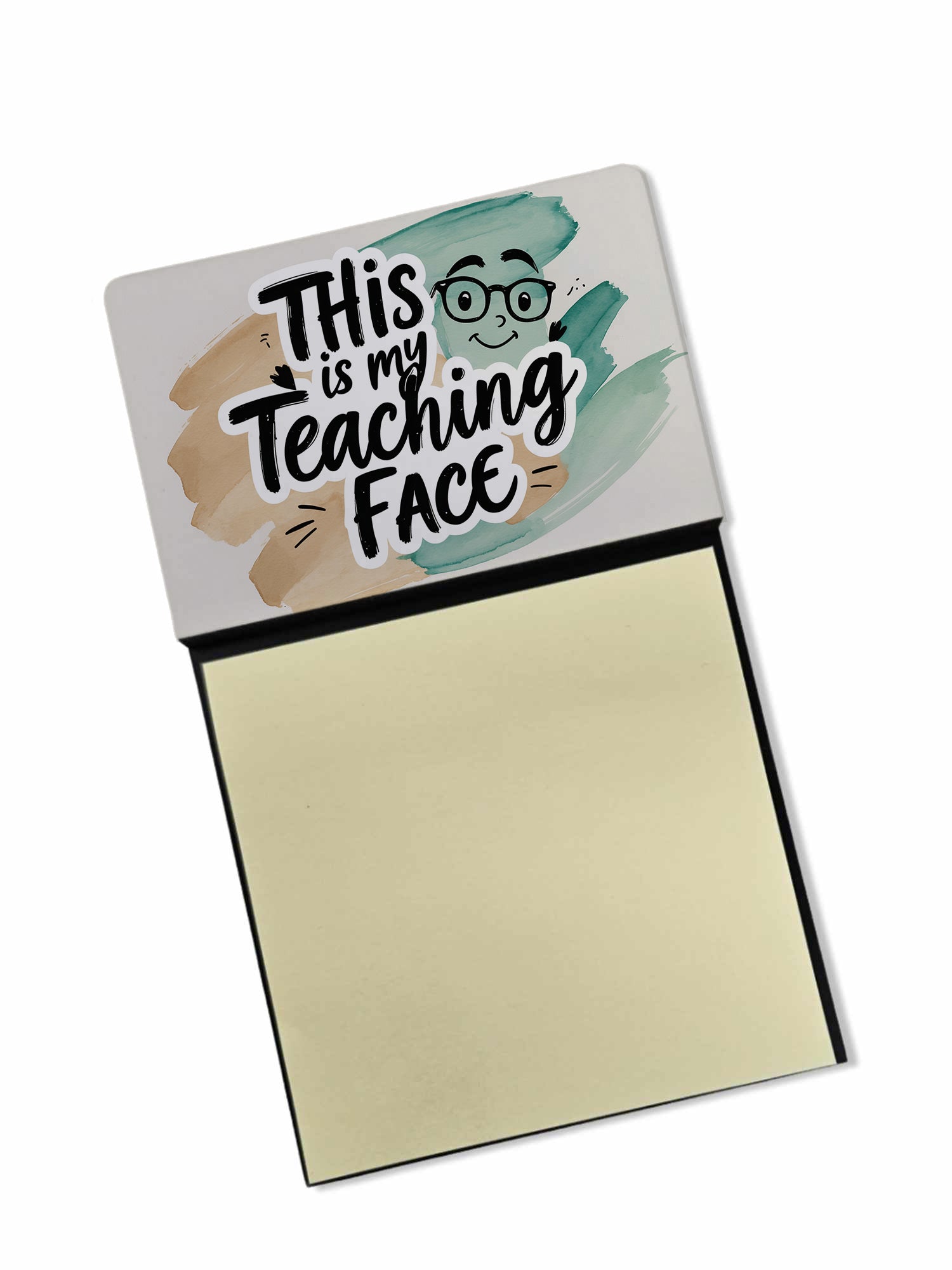 This is My Teaching Face Funny Sticky Note Holder for Teacher's Gift Refillable with 3x3 Notes
