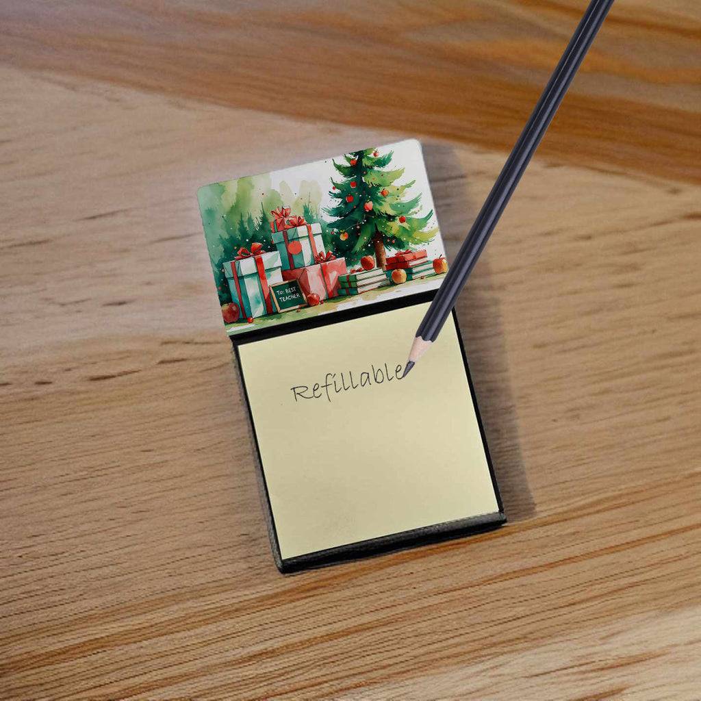 To Best Teacher Funny Sticky Note Holder for Teacher's Gift Refillable with 3x3 Notes