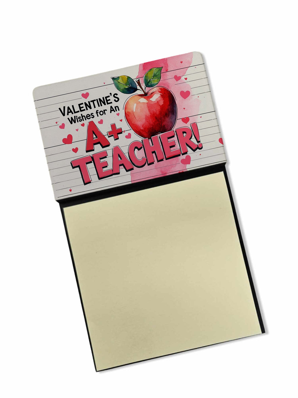 Valentine’s Wishes for an A+ Teacher Funny Sticky Note Holder for Teacher's Gift Refillable with 3x3 Notes