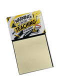 Warning May Start Teaching at Any Moment Funny Sticky Note Holder for Teacher's Gift Refillable with 3x3 Notes