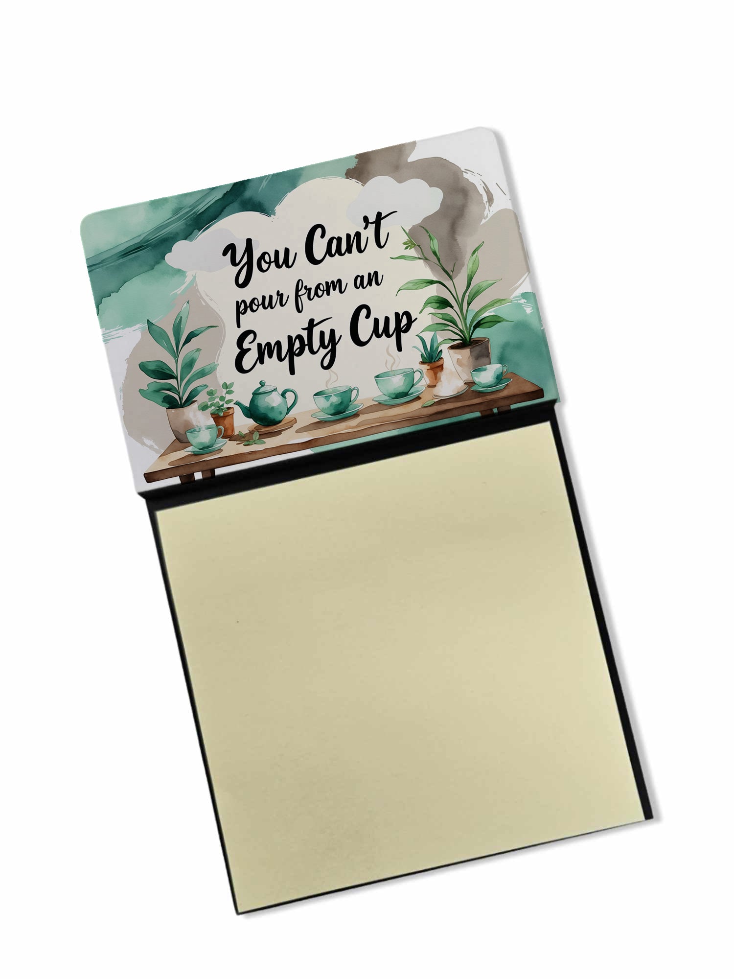 You Can’t Pour From an Empty Cup Funny Sticky Note Holder for Teacher's Gift Refillable with 3x3 Notes