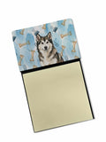 Sable and White Alaskan Malamute Coworker Watercolor Sticky Note Holder Refillable Dispenser Desk Accessory 3x3 Pad Gift