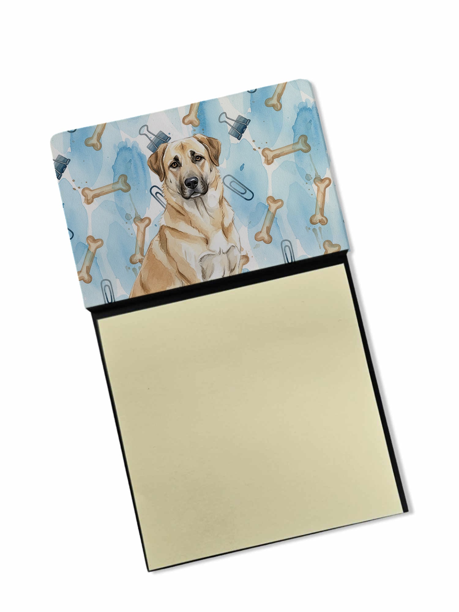 Anatolian Shepherd Dog Coworker Watercolor Sticky Note Holder Refillable Dispenser Desk Accessory 3x3 Pad Gift