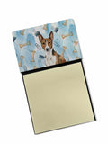Brindle and White Basenji Coworker Watercolor Sticky Note Holder Refillable Dispenser Desk Accessory 3x3 Pad Gift