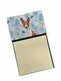 Red and White Basenji Coworker Watercolor Sticky Note Holder Refillable Dispenser Desk Accessory 3x3 Pad Gift