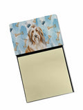 Fawn Bearded Collie Coworker Watercolor Sticky Note Holder Refillable Dispenser Desk Accessory 3x3 Pad Gift