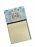 White and Tan Bearded Collie Coworker Watercolor Sticky Note Holder Refillable Dispenser Desk Accessory 3x3 Pad Gift