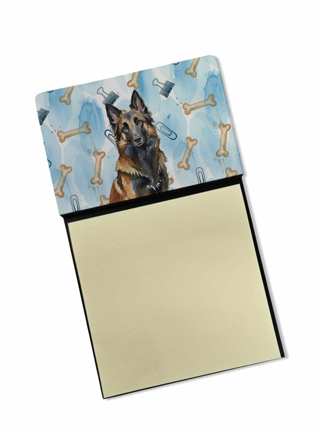 Belgian Tervuren Coworker Watercolor Sticky Note Holder Refillable Dispenser Desk Accessory 3x3 Pad Gift