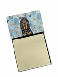 Black and Tan Bloodhound Coworker Watercolor Sticky Note Holder Refillable Dispenser Desk Accessory 3x3 Pad Gift
