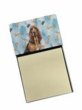 Liver and Tan Bloodhound Coworker Watercolor Sticky Note Holder Refillable Dispenser Desk Accessory 3x3 Pad Gift