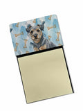 Blue and Tan Border Terrier Coworker Watercolor Sticky Note Holder Refillable Dispenser Desk Accessory 3x3 Pad Gift