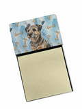 Grizzle and Tan Border Terrier Coworker Watercolor Sticky Note Holder Refillable Dispenser Desk Accessory 3x3 Pad Gift