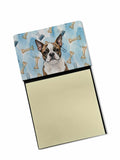 Brindle Boston Terrier Coworker Watercolor Sticky Note Holder Refillable Dispenser Desk Accessory 3x3 Pad Gift