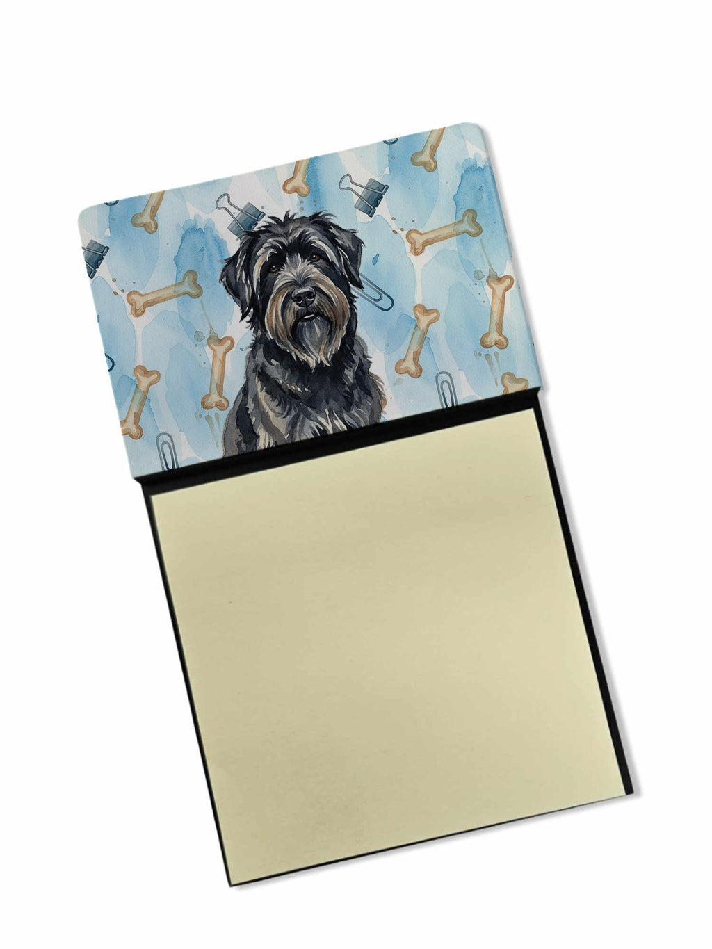 Bouvier des Flandres Coworker Watercolor Sticky Note Holder Refillable Dispenser Desk Accessory 3x3 Pad Gift