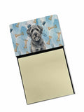 Gray Bouvier des Flandres Coworker Watercolor Sticky Note Holder Refillable Dispenser Desk Accessory 3x3 Pad Gift