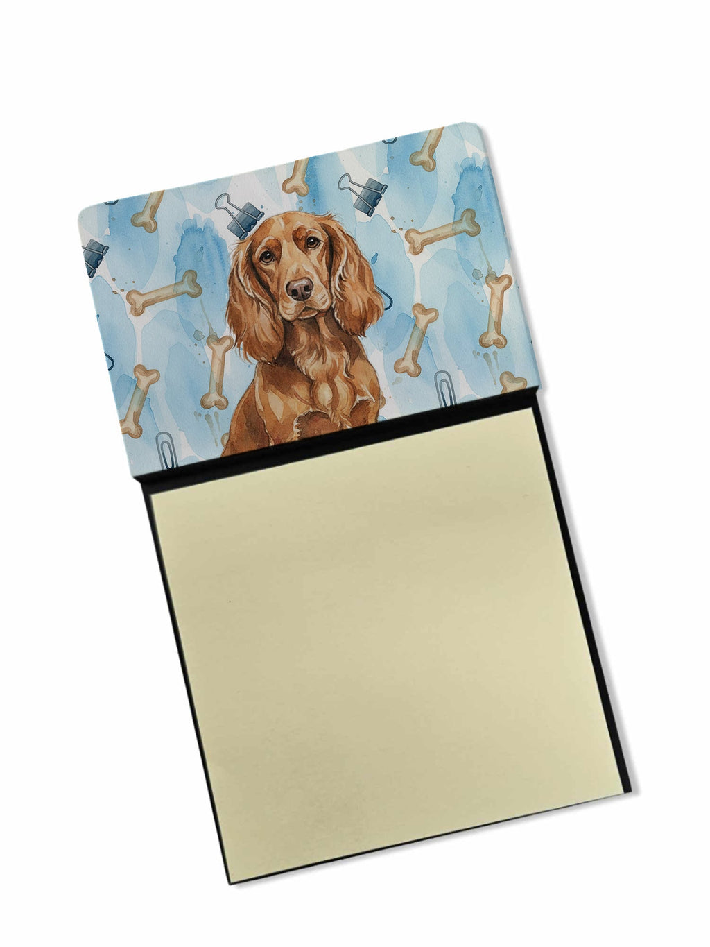 Boykin Spaniel Coworker Watercolor Sticky Note Holder Refillable Dispenser Desk Accessory 3x3 Pad Gift