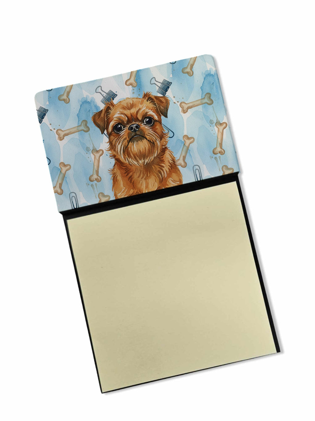 Belge Brussels Griffon Coworker Watercolor Sticky Note Holder Refillable Dispenser Desk Accessory 3x3 Pad Gift
