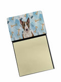 Brindle and White Bull Terrier Coworker Watercolor Sticky Note Holder Refillable Dispenser Desk Accessory 3x3 Pad Gift