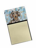 Dapple Dachshund Coworker Watercolor Sticky Note Holder Refillable Dispenser Desk Accessory 3x3 Pad Gift