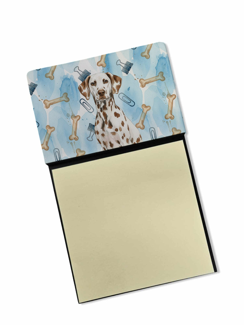 Liver Dalmatian Coworker Watercolor Sticky Note Holder Refillable Dispenser Desk Accessory 3x3 Pad Gift