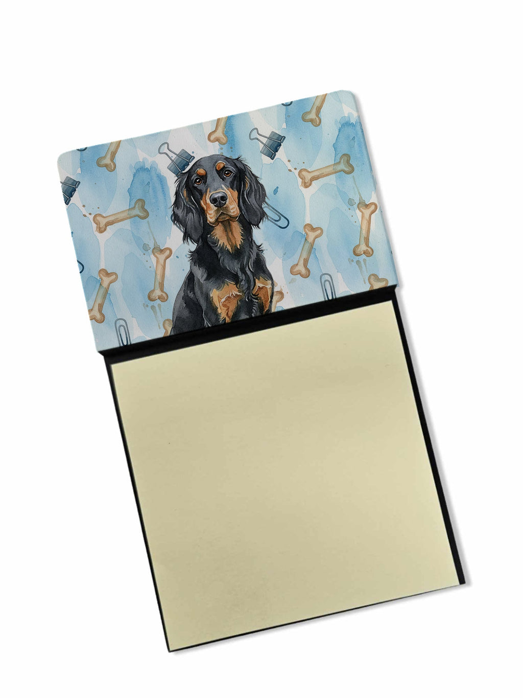 Gordon Setter Coworker Watercolor Sticky Note Holder Refillable Dispenser Desk Accessory 3x3 Pad Gift