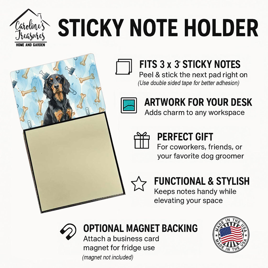 Gordon Setter Coworker Watercolor Sticky Note Holder Refillable Dispenser Desk Accessory 3x3 Pad Gift