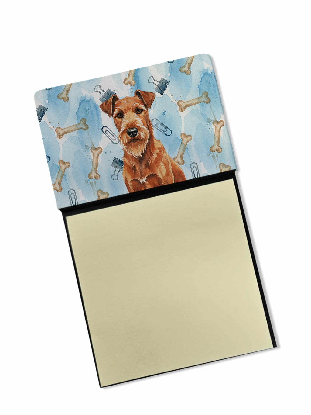 Irish Terrier Coworker Watercolor Sticky Note Holder Refillable Dispenser Desk Accessory 3x3 Pad Gift