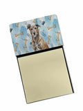 Brindle Irish Wolfhound Coworker Watercolor Sticky Note Holder Refillable Dispenser Desk Accessory 3x3 Pad Gift