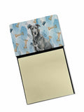 Gray Irish Wolfhound Coworker Watercolor Sticky Note Holder Refillable Dispenser Desk Accessory 3x3 Pad Gift