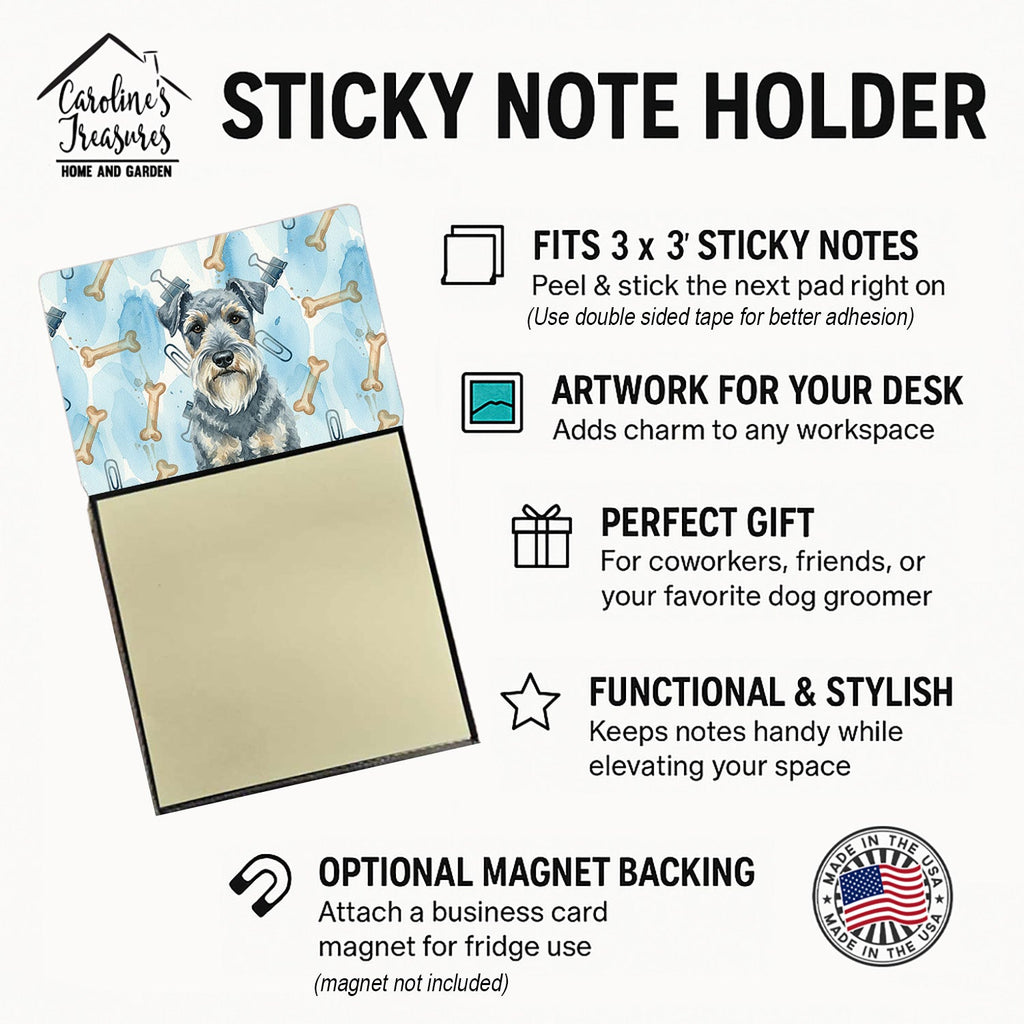 Kerry Blue Terrier Coworker Watercolor Sticky Note Holder Refillable Dispenser Desk Accessory 3x3 Pad Gift