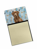 Chocolate Labrador Retriever Coworker Watercolor Sticky Note Holder Refillable Dispenser Desk Accessory 3x3 Pad Gift