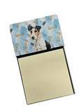 Smooth Fox Terrier Coworker Watercolor Sticky Note Holder Refillable Dispenser Desk Accessory 3x3 Pad Gift