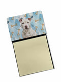 White Staffordshire Bull Terrier Coworker Watercolor Sticky Note Holder Refillable Dispenser Desk Accessory 3x3 Pad Gift
