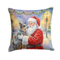 Australian Cattle Dog with Santa Claus Decorative Throw Pillow 18x18 Indoor Outdoor Accent Cushion, Fabric Cover with Insert for Sofa, Bed, Porch & Living Room