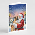 Boxer with Santa Claus Greeting Cards Pack of 8 Blank Cards with Envelopes Whimsical A7 Size 5x7