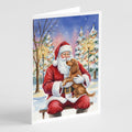 Boykin Spaniel with Santa Claus Greeting Cards Pack of 8 Blank Cards with Envelopes Whimsical A7 Size 5x7