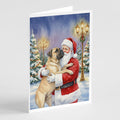 Bullmastiff with Santa Claus Greeting Cards Pack of 8 Blank Cards with Envelopes Whimsical A7 Size 5x7