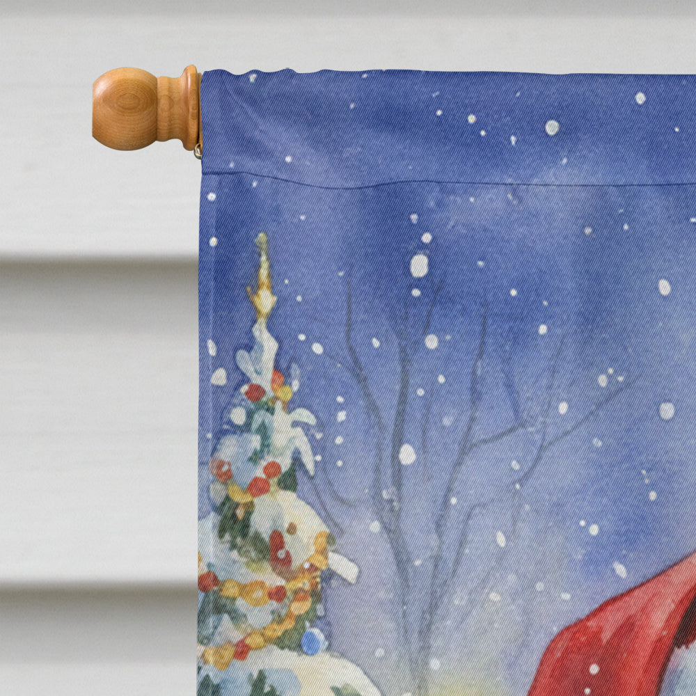 Cavalier Spaniel with Santa Claus House Flag 28x40 Porch Sleeve Pole Decorative Outside Yard Banner Artwork Wall Hanging, Polyester