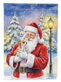 Chihuahua with Santa Claus House Flag 28x40 Porch Sleeve Pole Decorative Outside Yard Banner Artwork Wall Hanging, Polyester