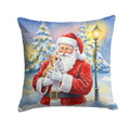 Chihuahua with Santa Claus Decorative Throw Pillow 14x14 Indoor Outdoor Accent Cushion, Fabric Cover with Insert for Sofa, Bed, Porch & Living Room