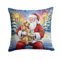 Cocker Spaniel with Santa Claus Decorative Throw Pillow 18x18 Indoor Outdoor Accent Cushion, Fabric Cover with Insert for Sofa, Bed, Porch & Living Room