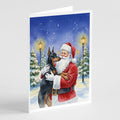 Doberman Pinscher with Santa Claus Greeting Cards Pack of 8 Blank Cards with Envelopes Whimsical A7 Size 5x7
