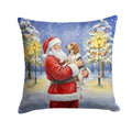 English Setter with Santa Claus Decorative Throw Pillow 18x18 Indoor Outdoor Accent Cushion, Fabric Cover with Insert for Sofa, Bed, Porch & Living Room