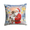German Shorthaired Pointer with Santa Claus Decorative Throw Pillow 14x14 Indoor Outdoor Accent Cushion, Fabric Cover with Insert for Sofa, Bed, Porch & Living Room