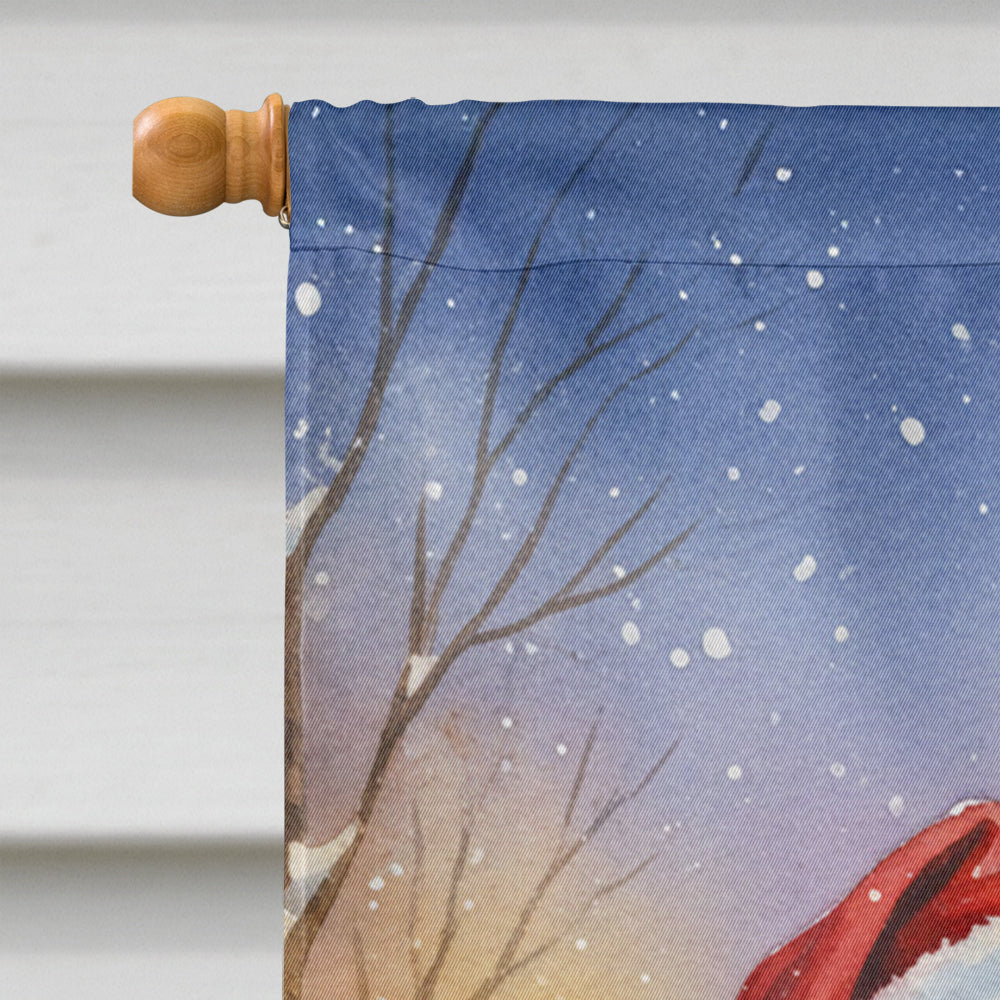 Great Pyrenees with Santa Claus House Flag 28x40 Porch Sleeve Pole Decorative Outside Yard Banner Artwork Wall Hanging, Polyester