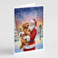 Labradoodle with Santa Claus Greeting Cards Pack of 8 Blank Cards with Envelopes Whimsical A7 Size 5x7